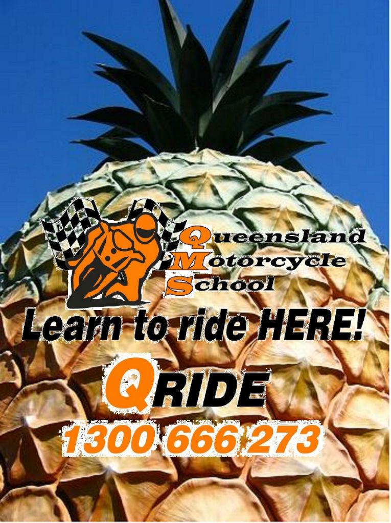Qride motorcycle lessons Sunshine Coast Big Pineapple